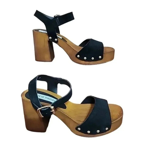 Brand New Steve Madden Wooden Platform Sandals - Size 7" - Picture 2 of 6